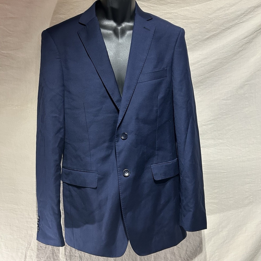 Mantoni Mens Suit Jacket Blazer 38L Navy Blue Super Fine Virgin Wool M40901